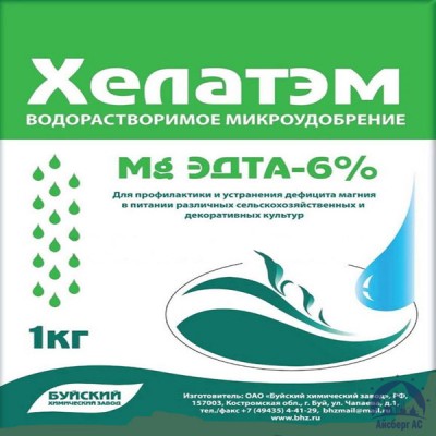 Удобрение ХЕЛАТЭМ Mg 6 Mg EDTA (ЭДТА) 6% купить в Филиал в Астане ПКФ "Айсберг АС"